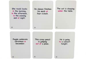 Prepositions of Time and Place Fun Cards